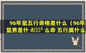 96年鼠五行命格是什么（96年鼠男是什 🌲 么命 五行属什么）